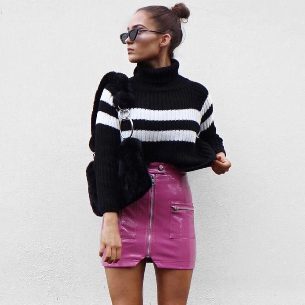 Pink Leather Pencil Skirt 💕